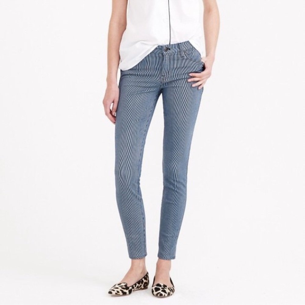 Jcrew toothpick Jean in mini stripe TALL